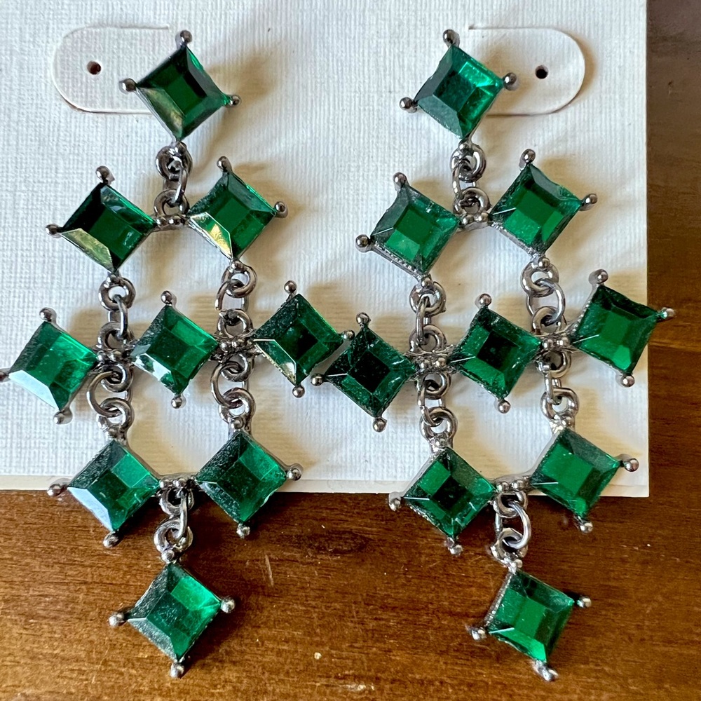 Green Dangle Earrings